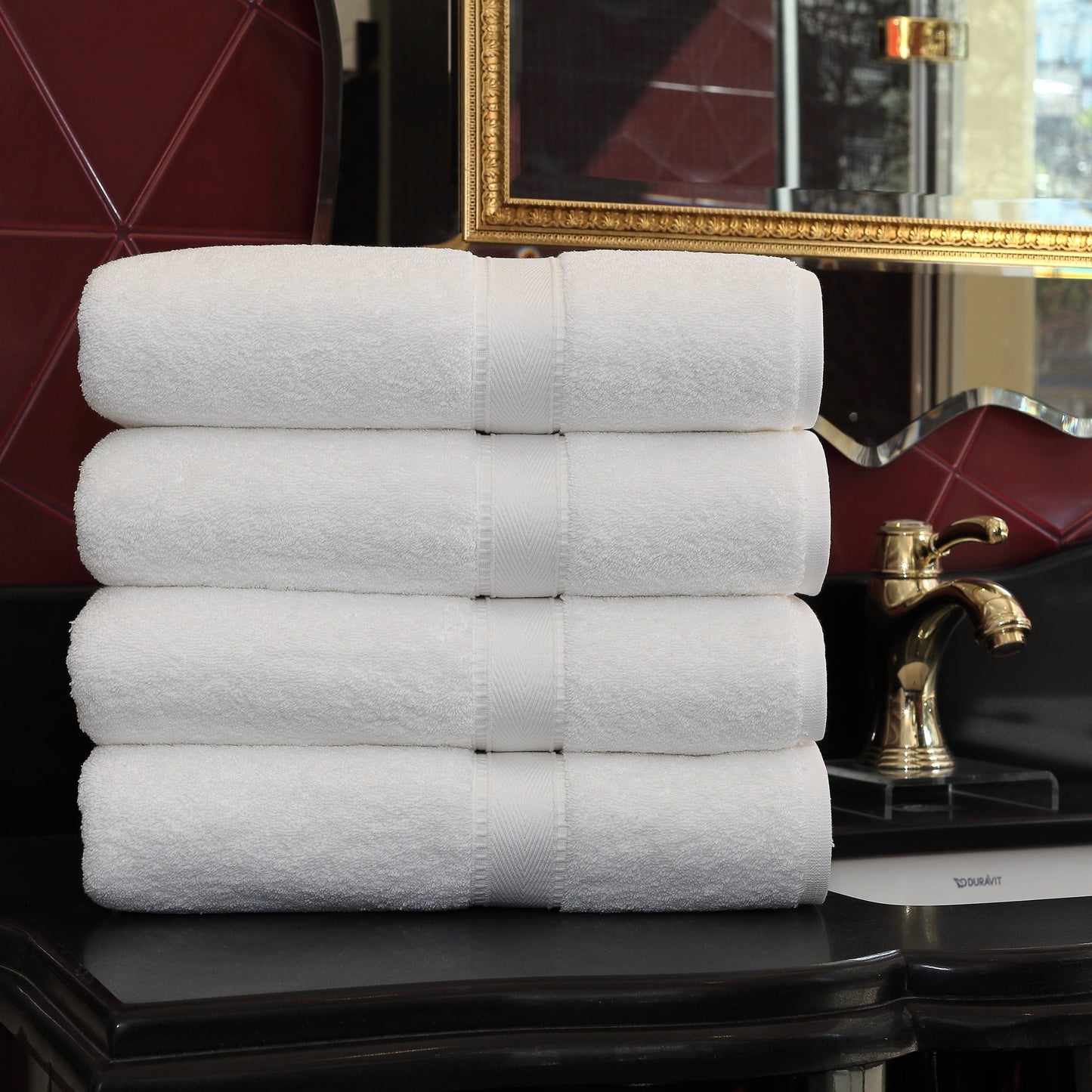 Autentici asciugamani da bagno in cotone turco per hotel e spa (set da 4)