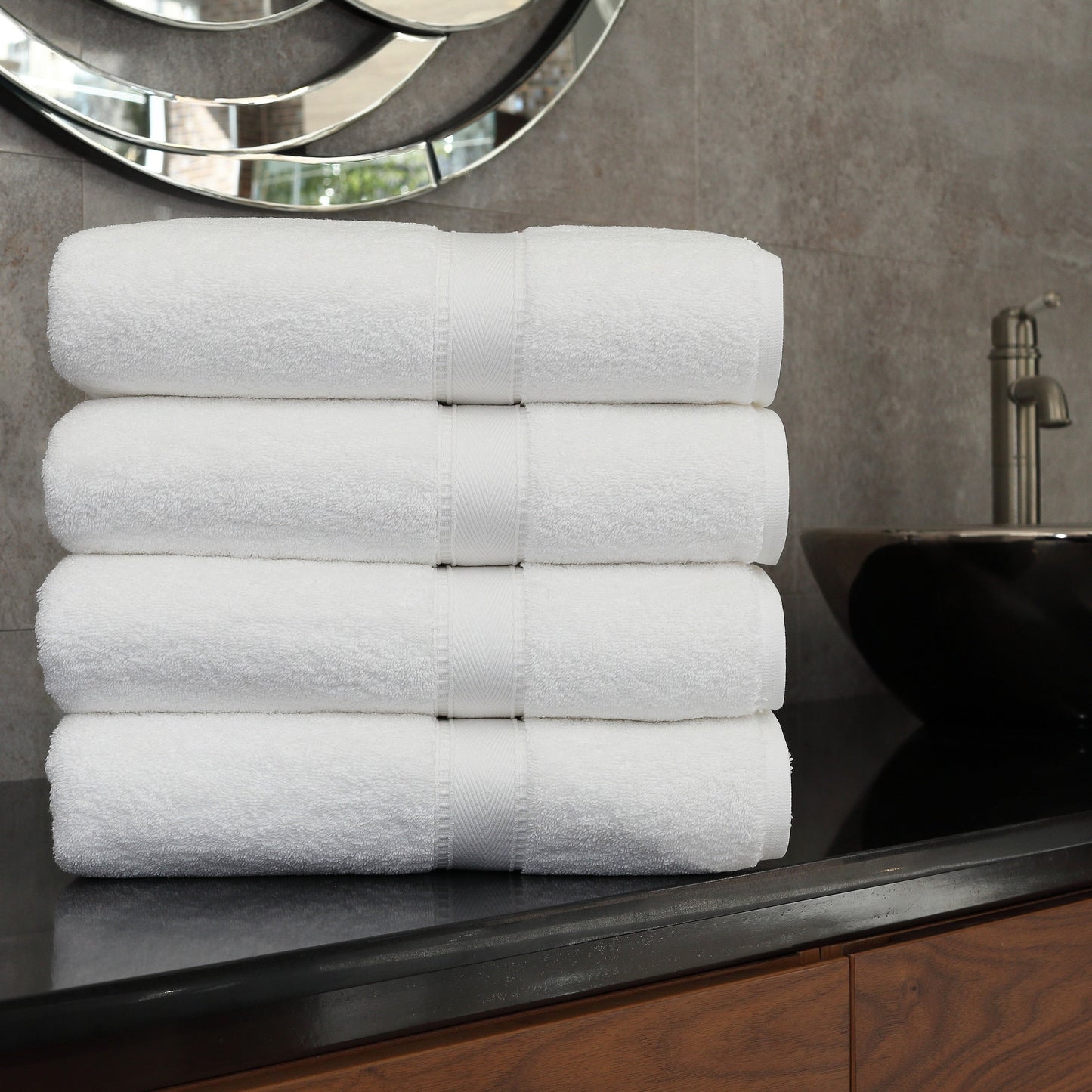 Autentici asciugamani da bagno in cotone turco per hotel e spa (set da 4)