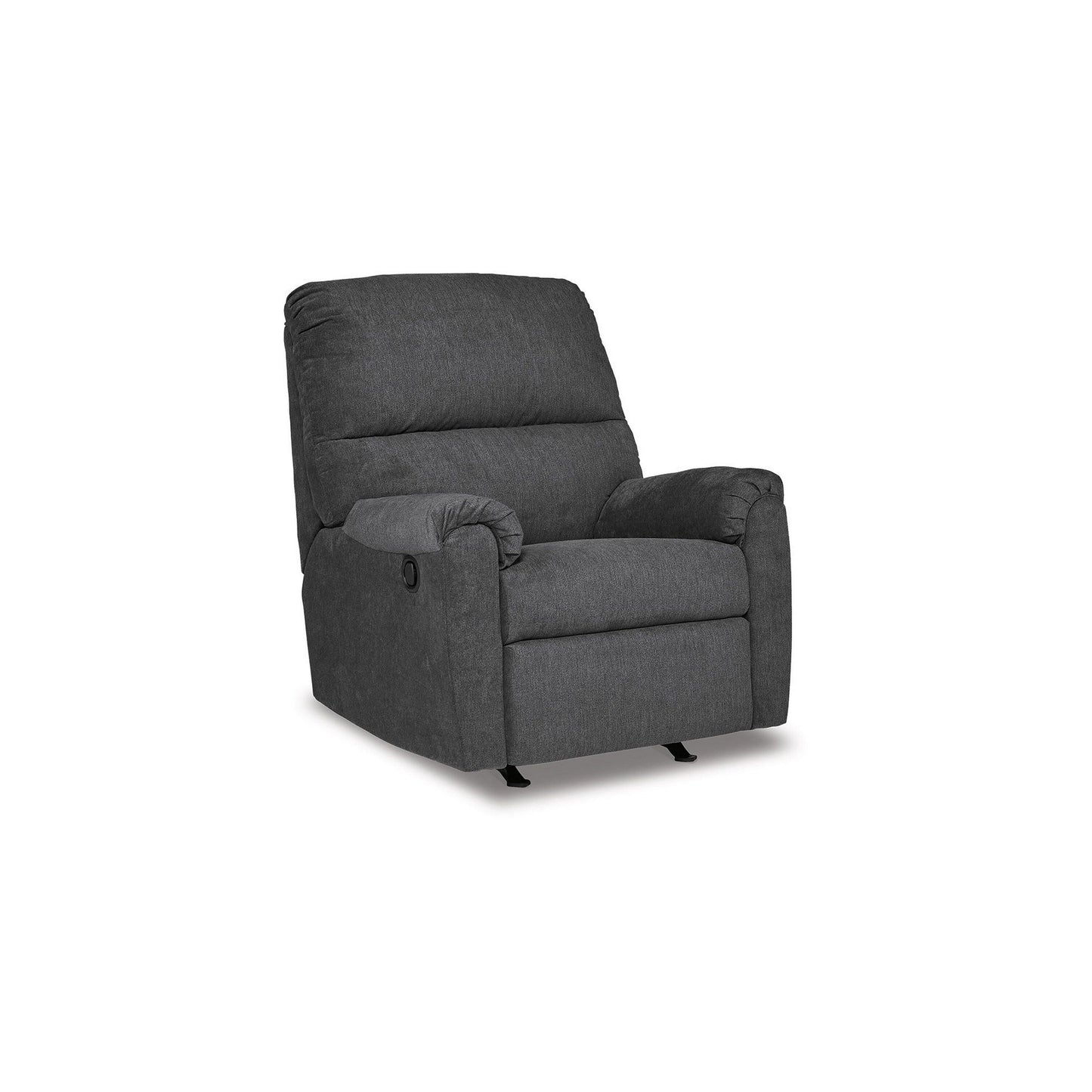 Poltrona reclinabile manuale Avel, poliestere grigio scuro, struttura in metallo