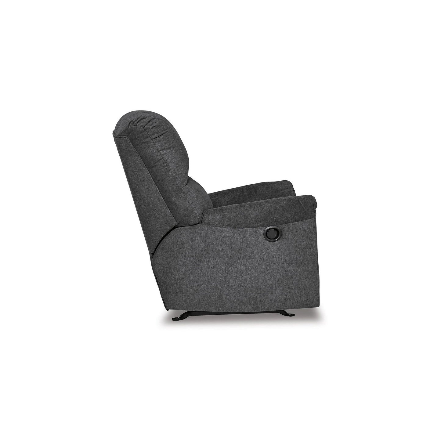 Poltrona reclinabile manuale Avel, poliestere grigio scuro, struttura in metallo