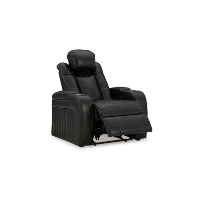 Poltrona reclinabile elettrica Aven, caratteristiche premium, similpelle blu notte