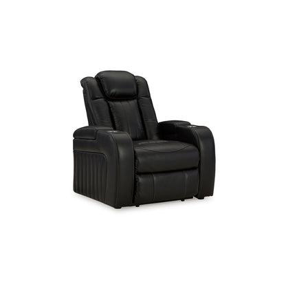 Poltrona reclinabile elettrica Aven, caratteristiche premium, similpelle blu notte