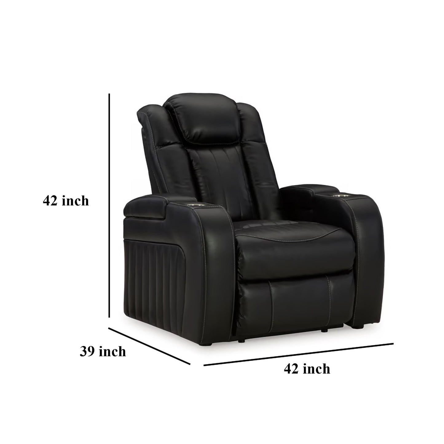 Poltrona reclinabile elettrica Aven, caratteristiche premium, similpelle blu notte