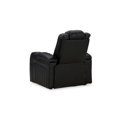 Poltrona reclinabile elettrica Aven, caratteristiche premium, similpelle blu notte