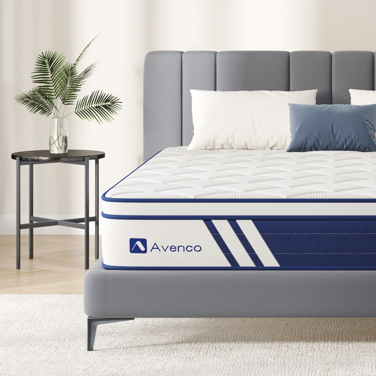Materasso ibrido Avenco 10'' in memory foam e molle insacchettate in gel, in una scatola