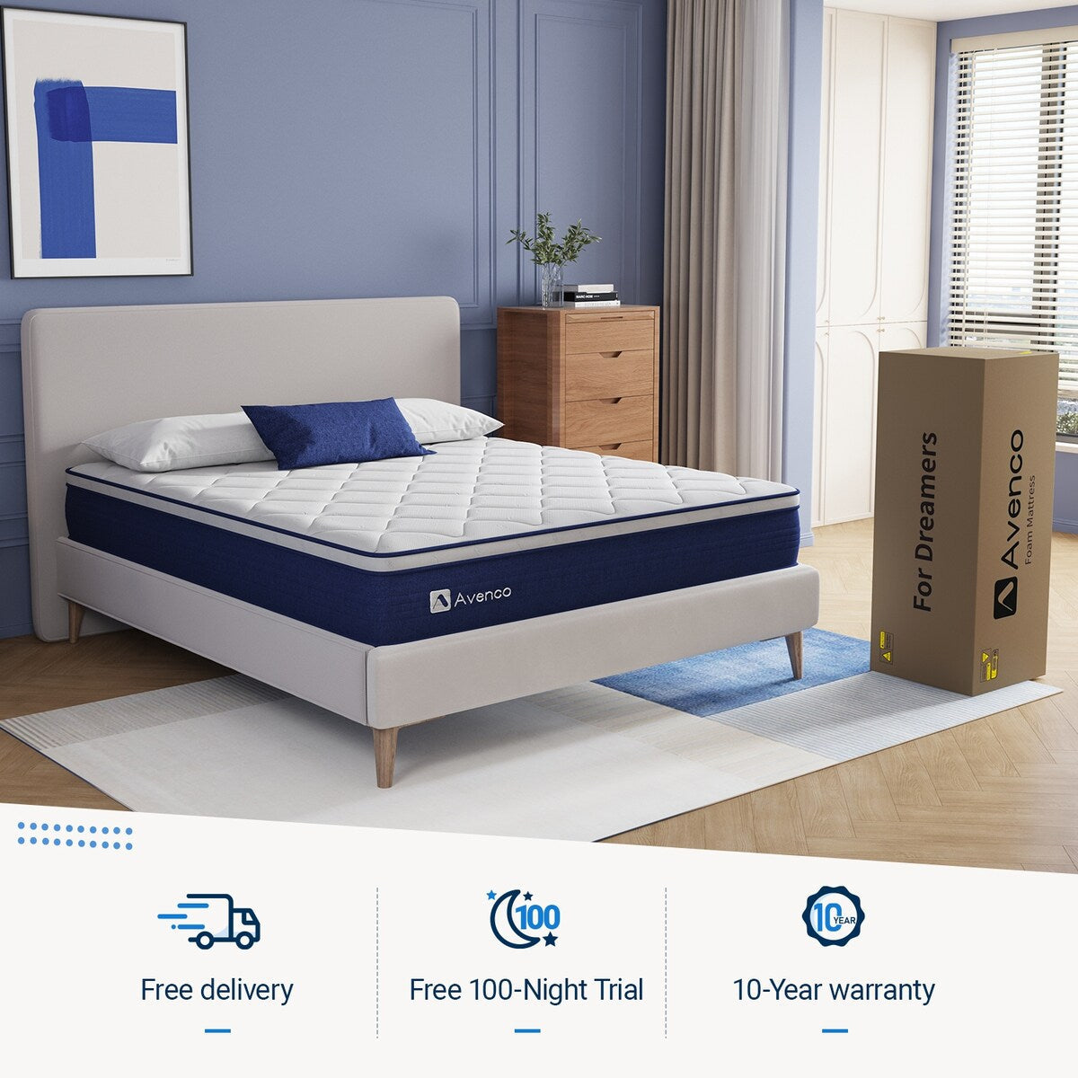 Materasso ibrido in memory foam medio Avenco da 12''