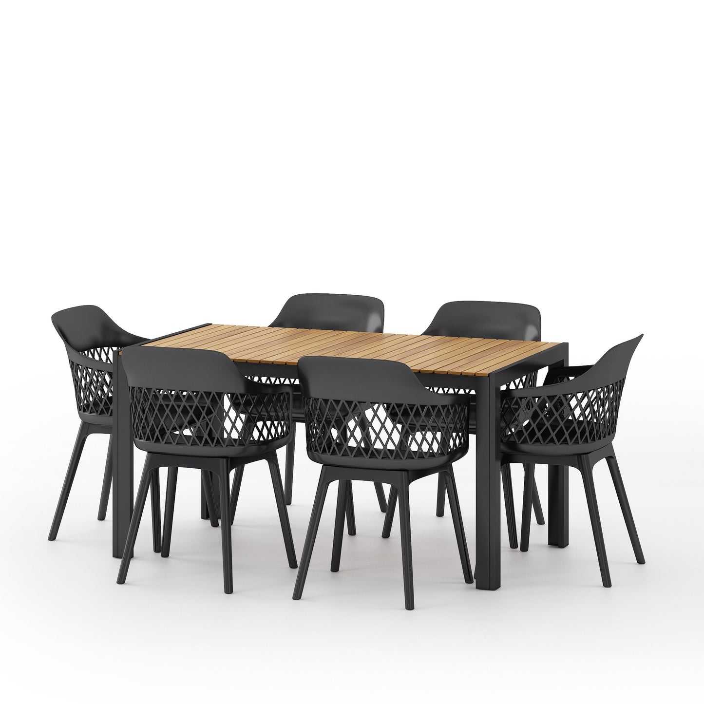 Set da pranzo da esterno Azalea in legno e resina da 7 pezzi di Christopher Knight Home