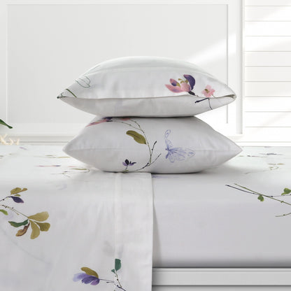 Set di lenzuola con tasche profonde in raso di cotone biologico Azores Home a 300 fili