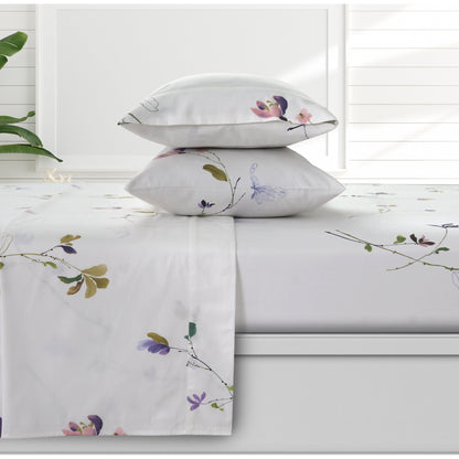 Set di lenzuola con tasche profonde in raso di cotone biologico Azores Home a 300 fili