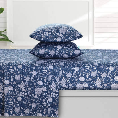 Set di lenzuola con tasche profonde in raso di cotone biologico Azores Home a 300 fili