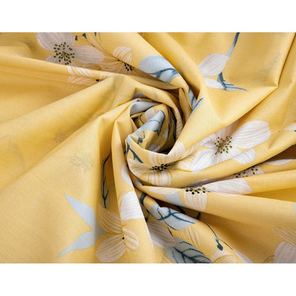 Set copripiumino in cotone giallo e grigio Bahar Cherry Blossom