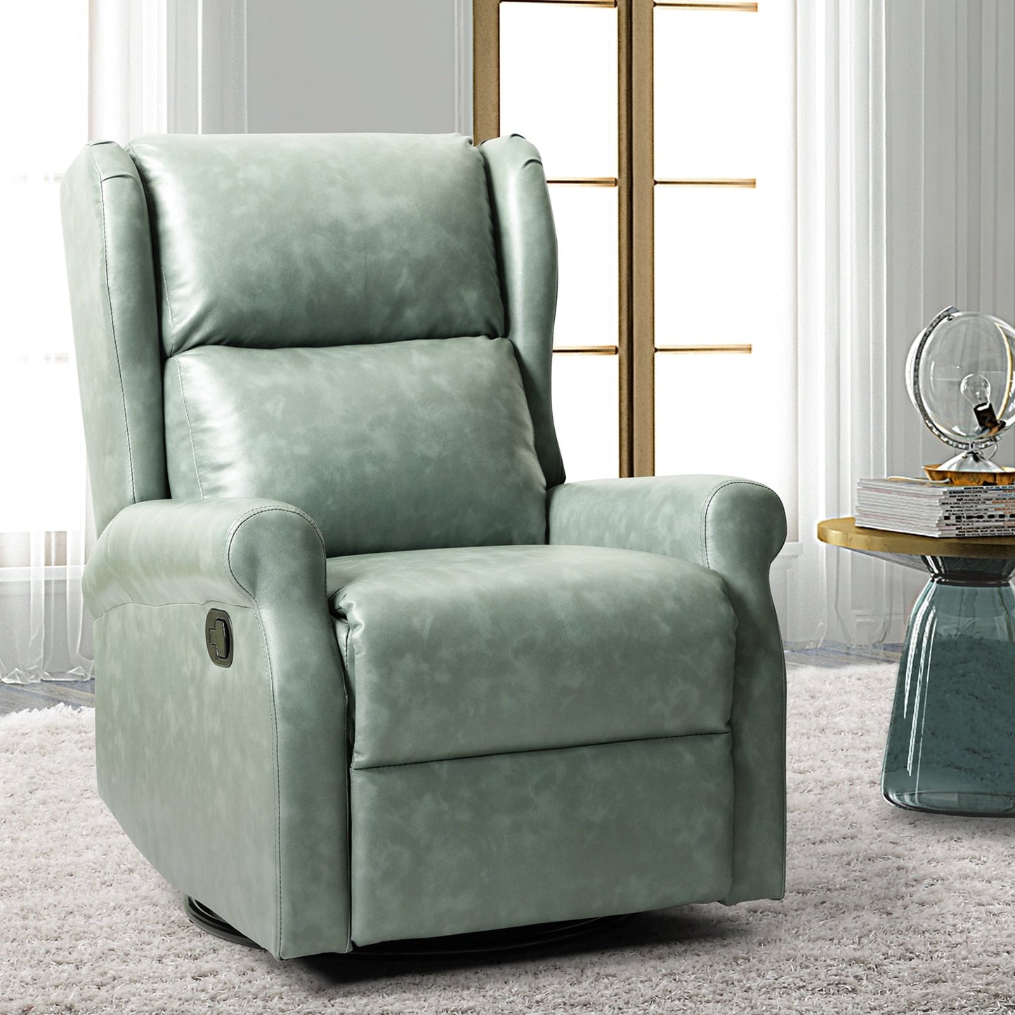 Sedia girevole per bambini Baksoho Contemporary in similpelle con base in metallo di HULALA HOME