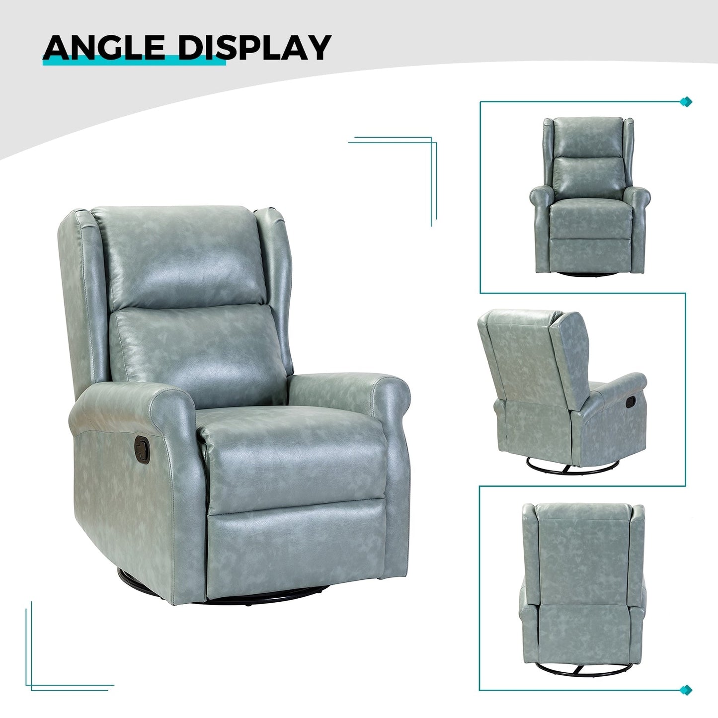 Sedia girevole per bambini Baksoho Contemporary in similpelle con base in metallo di HULALA HOME