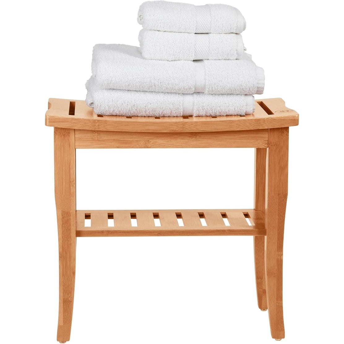 Sgabello da doccia in bambù per spa - Seduta in legno a 2 livelli, poggiapiedi, sgabello da barba con piedini antiscivolo + ripiano portaoggetti
