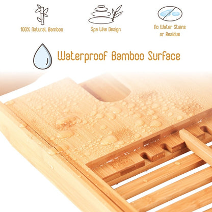 Vassoio per vasca da bagno - Vassoio regolabile in bambù per vasca da bagno - Vassoio pieghevole per vasca da bagno in legno - Accessori per il bagno