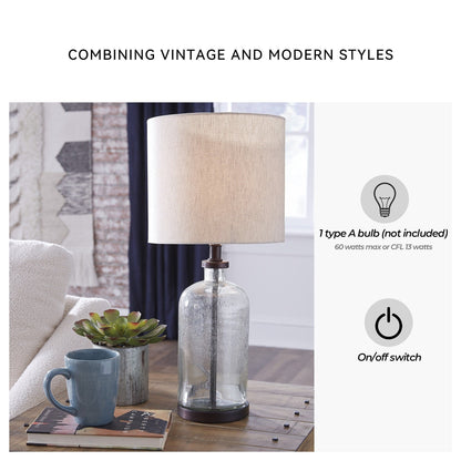 Lampada da tavolo in vetro Bandile Modern Farmhouse - 10W x 10D x 22H
