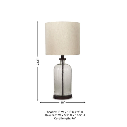 Lampada da tavolo in vetro Bandile Modern Farmhouse - 10W x 10D x 22H