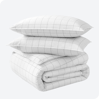Set copripiumino in percalle di cotone biologico Bare Home