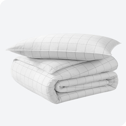 Set copripiumino in percalle di cotone biologico Bare Home