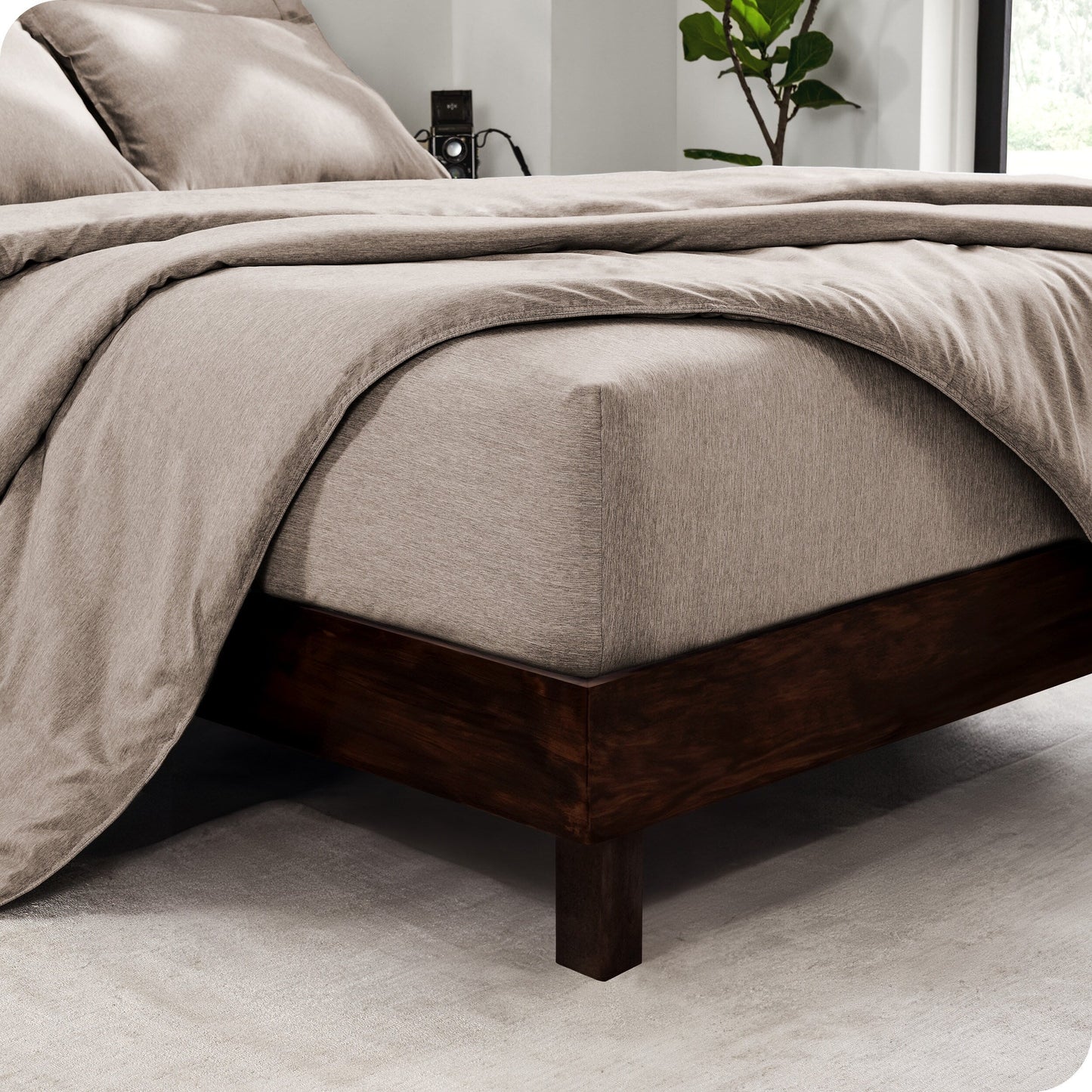 Bare Home Heathered Bed-in-a-Bag - Set copripiumino e set lenzuola