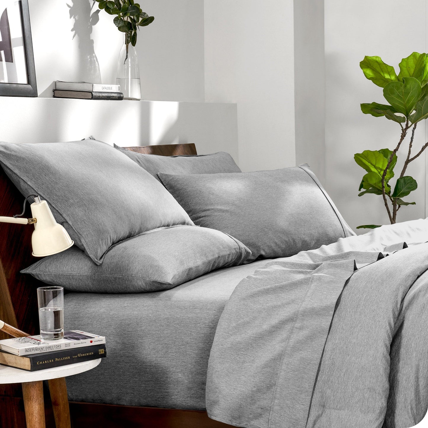 Bare Home Heathered Bed-in-a-Bag - Set copripiumino e set lenzuola