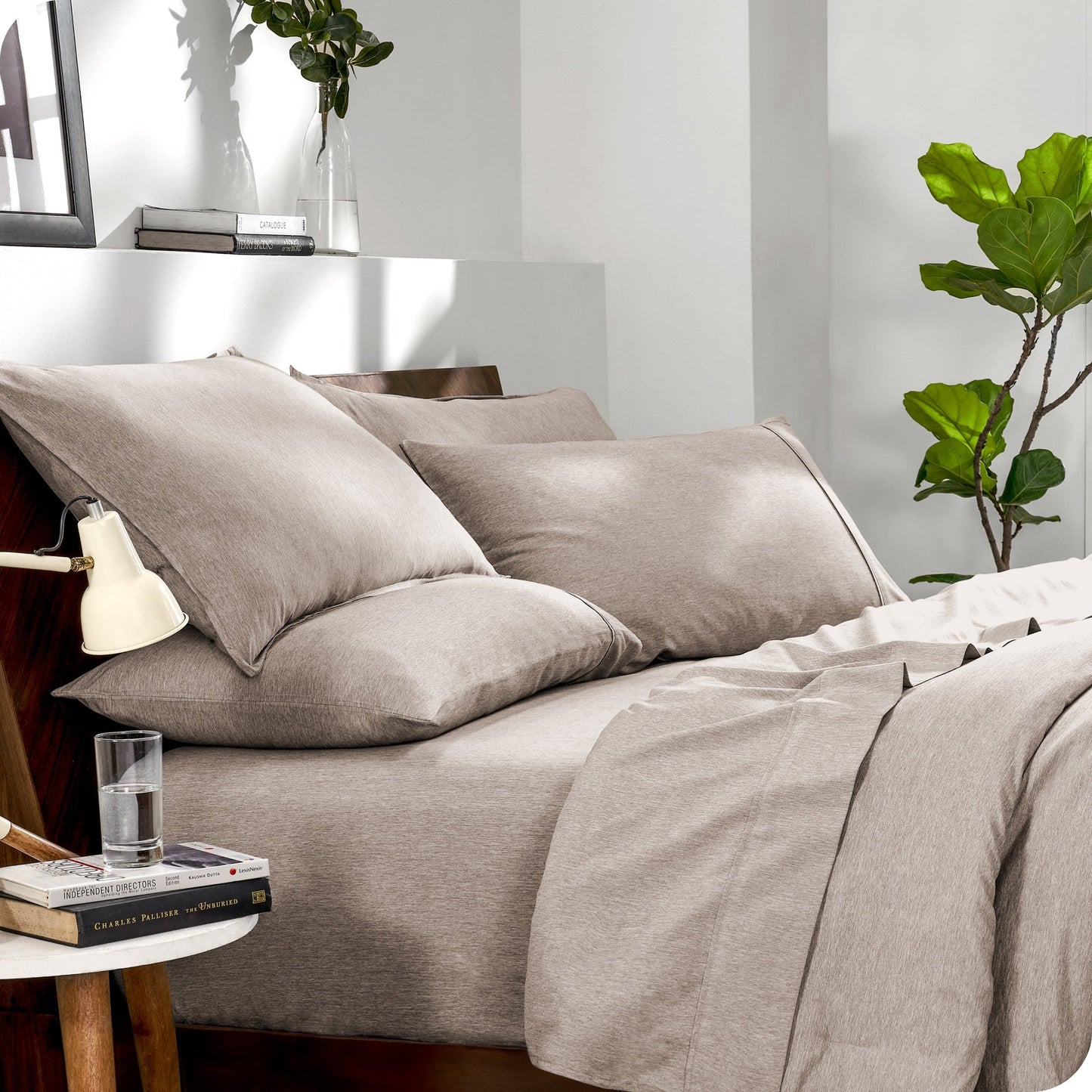 Bare Home Heathered Bed-in-a-Bag - Set copripiumino e set lenzuola
