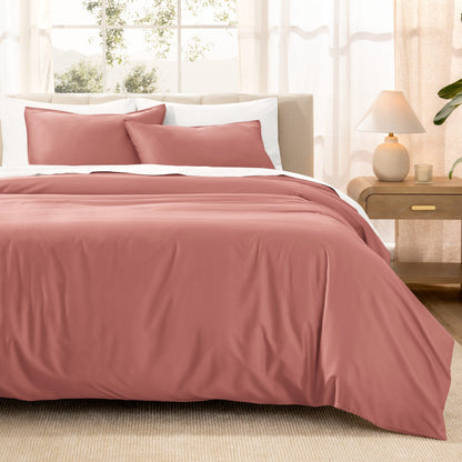 Set copripiumino in cotone biologico Bare Home - Tessuto liscio in raso