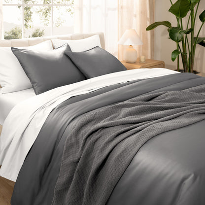 Set copripiumino in cotone biologico Bare Home - Tessuto liscio in raso