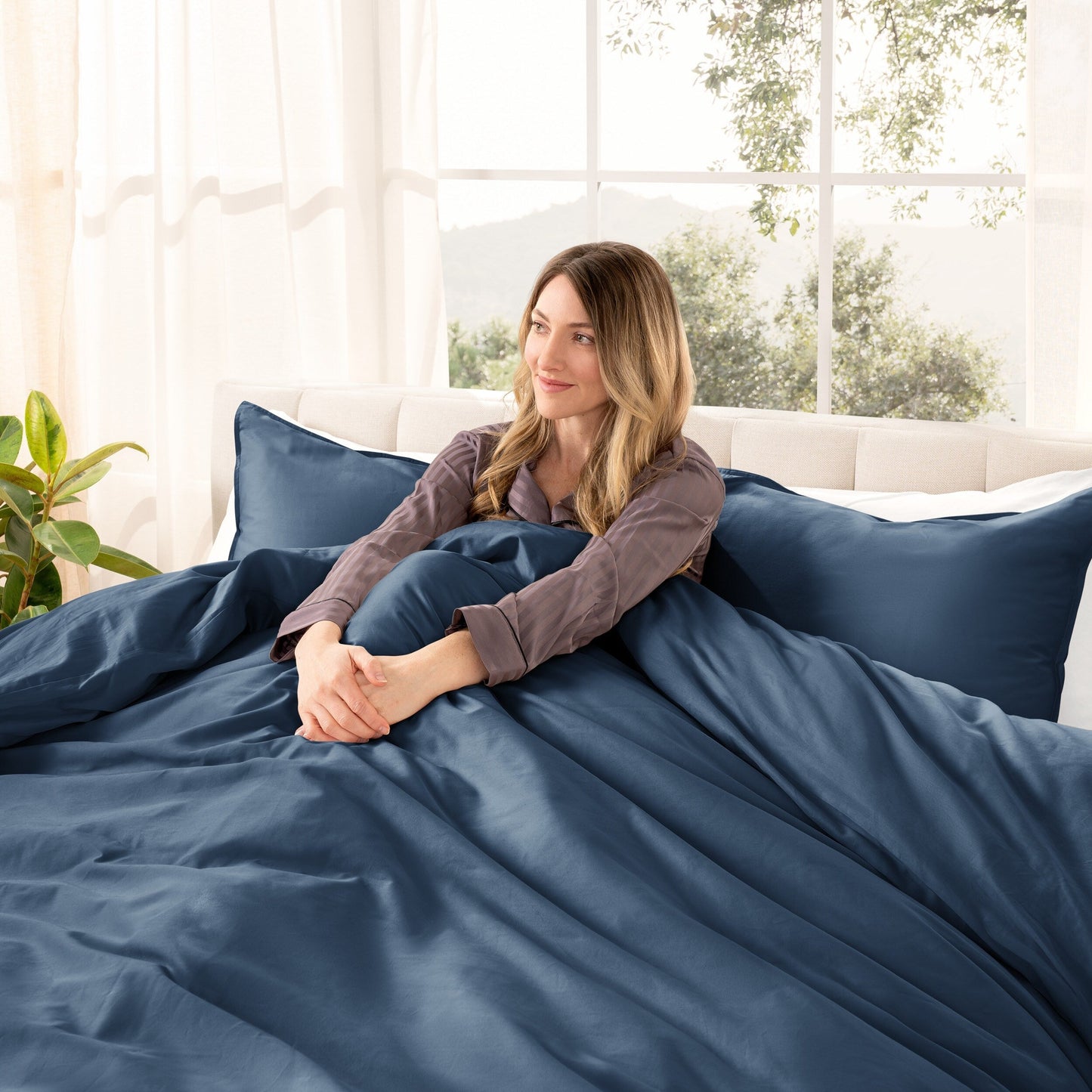 Set copripiumino in cotone biologico Bare Home - Tessuto liscio in raso