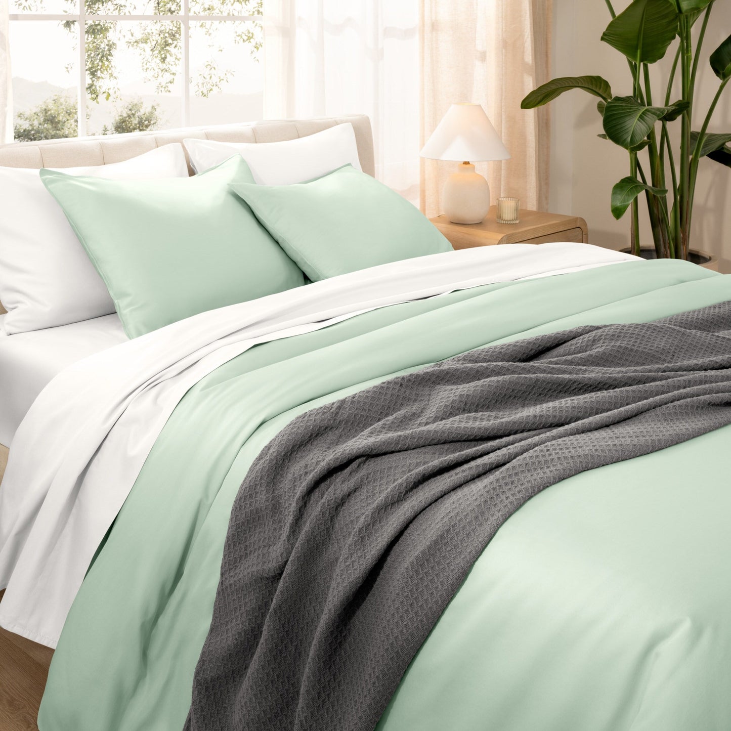Set copripiumino in cotone biologico Bare Home - Tessuto liscio in raso