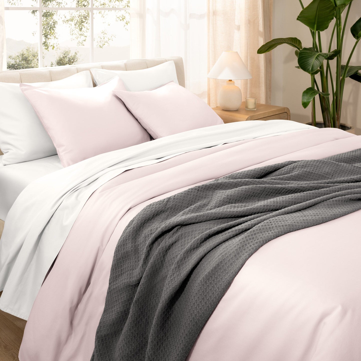 Set copripiumino in cotone biologico Bare Home - Tessuto liscio in raso