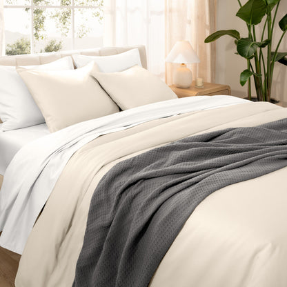 Set copripiumino in cotone biologico Bare Home - Tessuto liscio in raso
