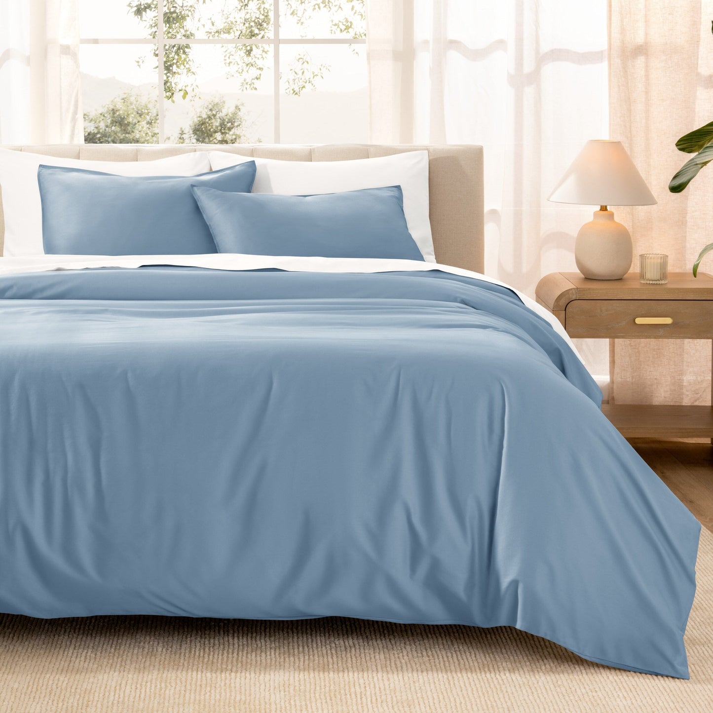 Set copripiumino in cotone biologico Bare Home - Tessuto liscio in raso