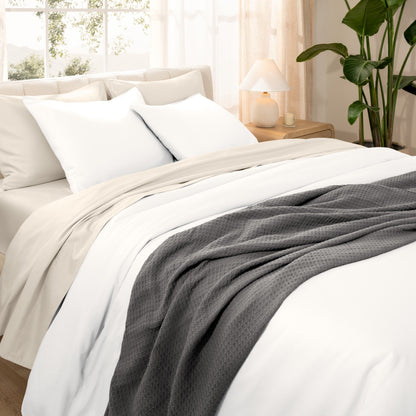 Set copripiumino in cotone biologico Bare Home - Tessuto liscio in raso