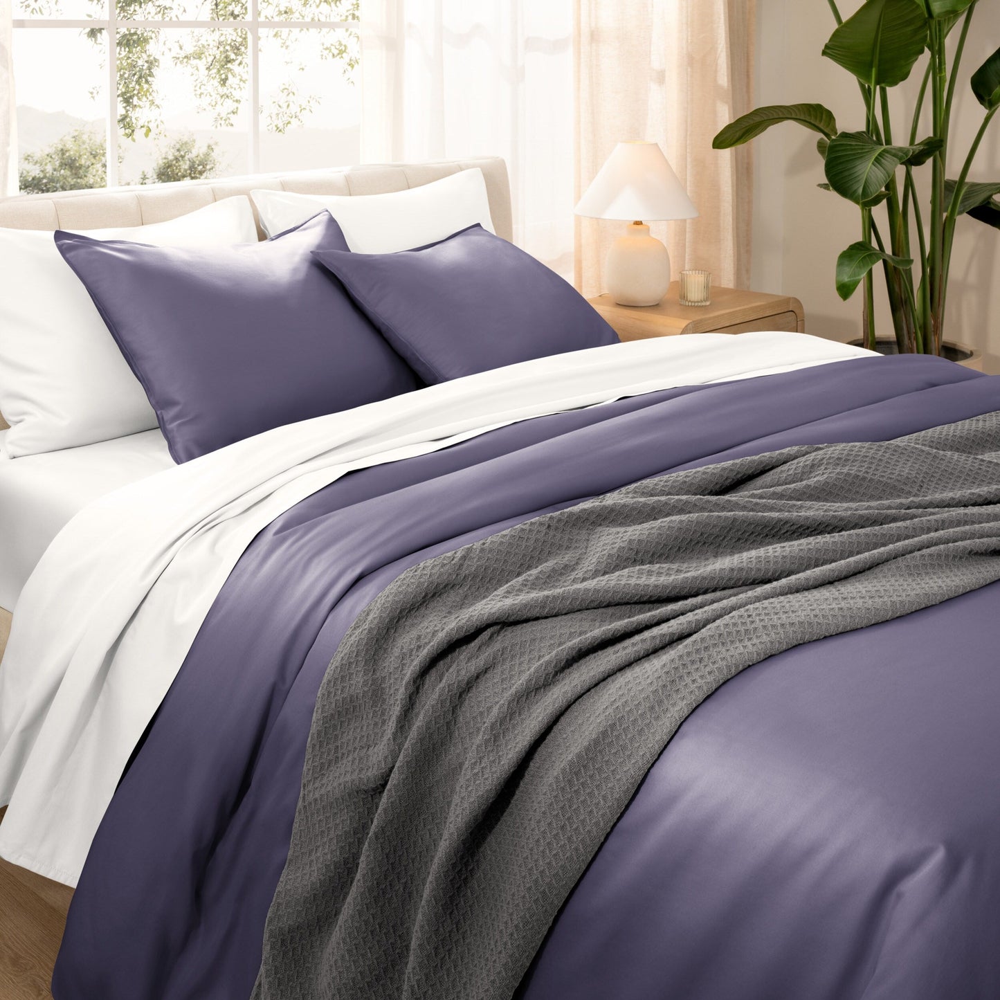 Set copripiumino in cotone biologico Bare Home - Tessuto liscio in raso