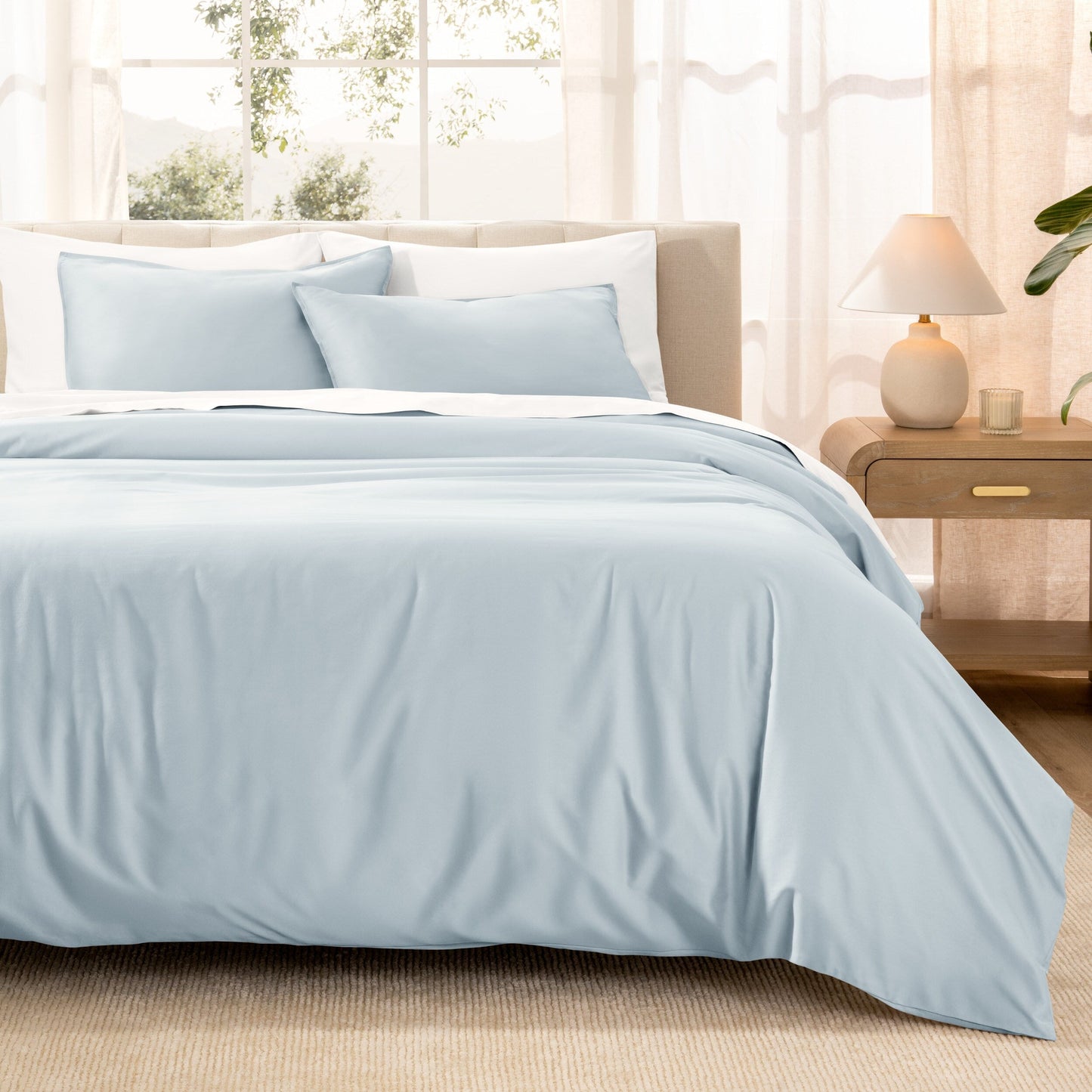 Set copripiumino in cotone biologico Bare Home - Tessuto liscio in raso