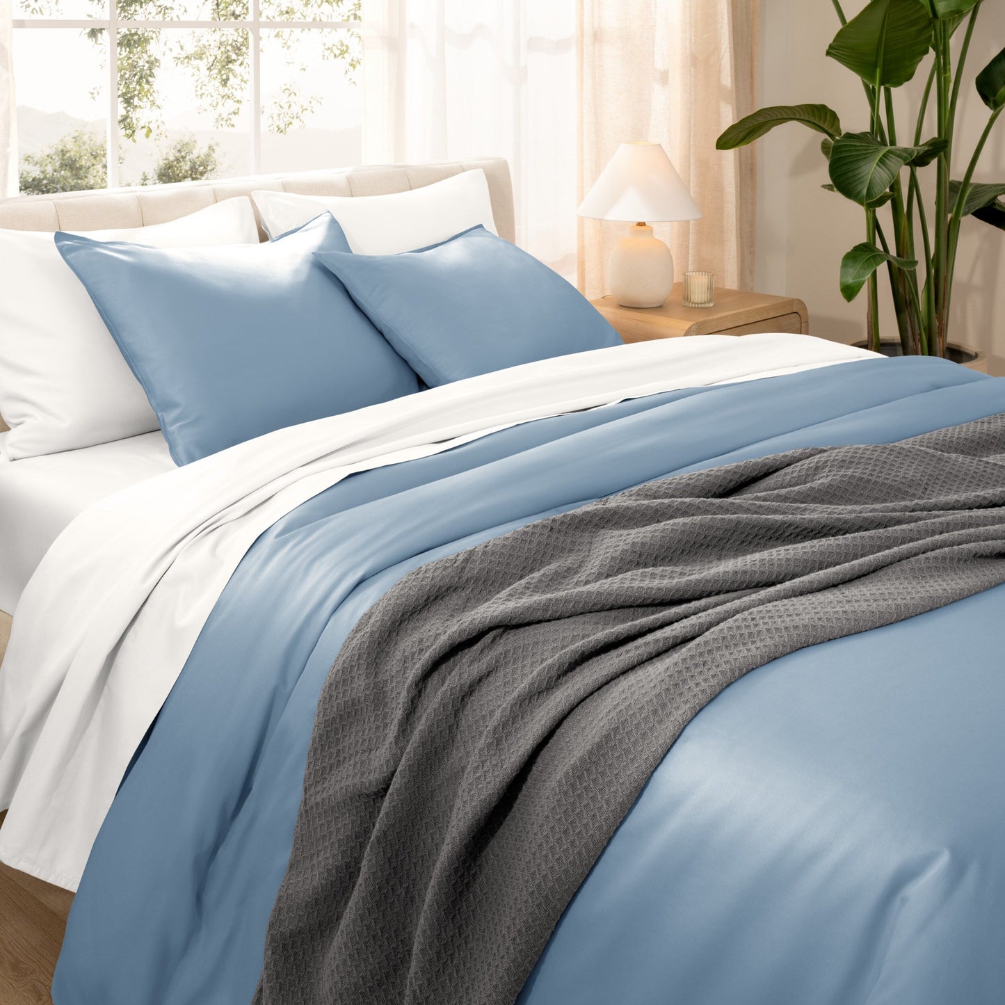 Set copripiumino in cotone biologico Bare Home - Tessuto liscio in raso