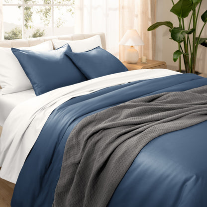 Set copripiumino in cotone biologico Bare Home - Tessuto liscio in raso