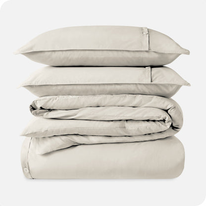 Set copripiumino in percalle di cotone biologico Bare Home