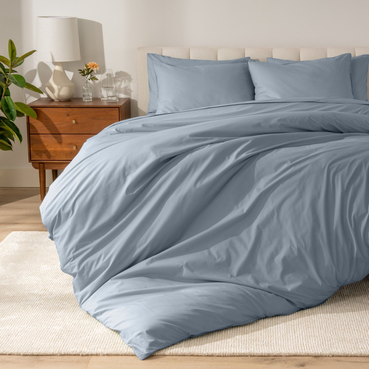 Set copripiumino in percalle di cotone biologico Bare Home