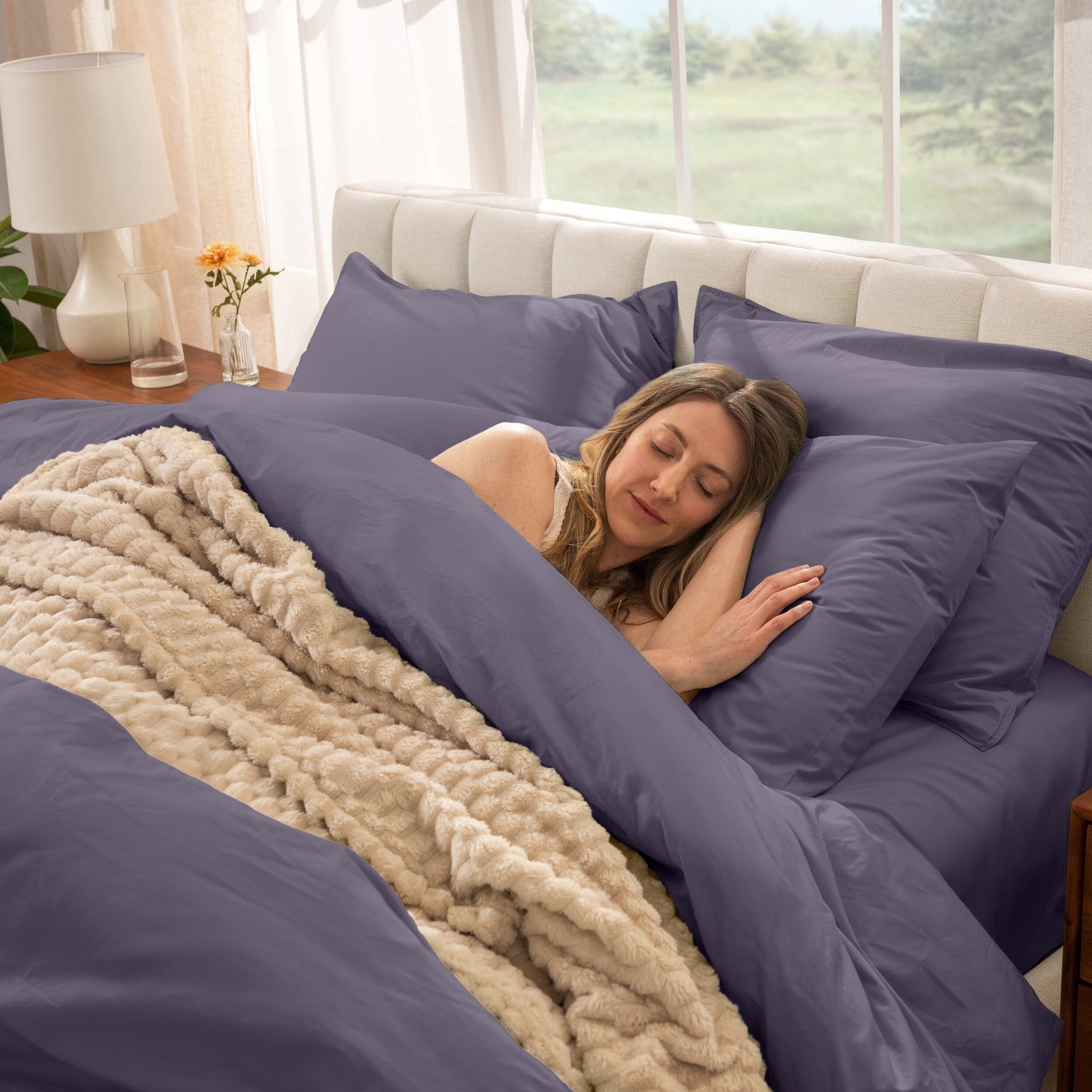 Set copripiumino in percalle di cotone biologico Bare Home