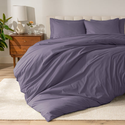 Set copripiumino in percalle di cotone biologico Bare Home