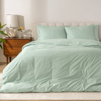 Set copripiumino in percalle di cotone biologico Bare Home