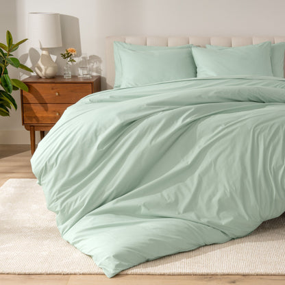 Set copripiumino in percalle di cotone biologico Bare Home