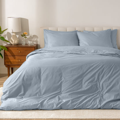 Set copripiumino in percalle di cotone biologico Bare Home