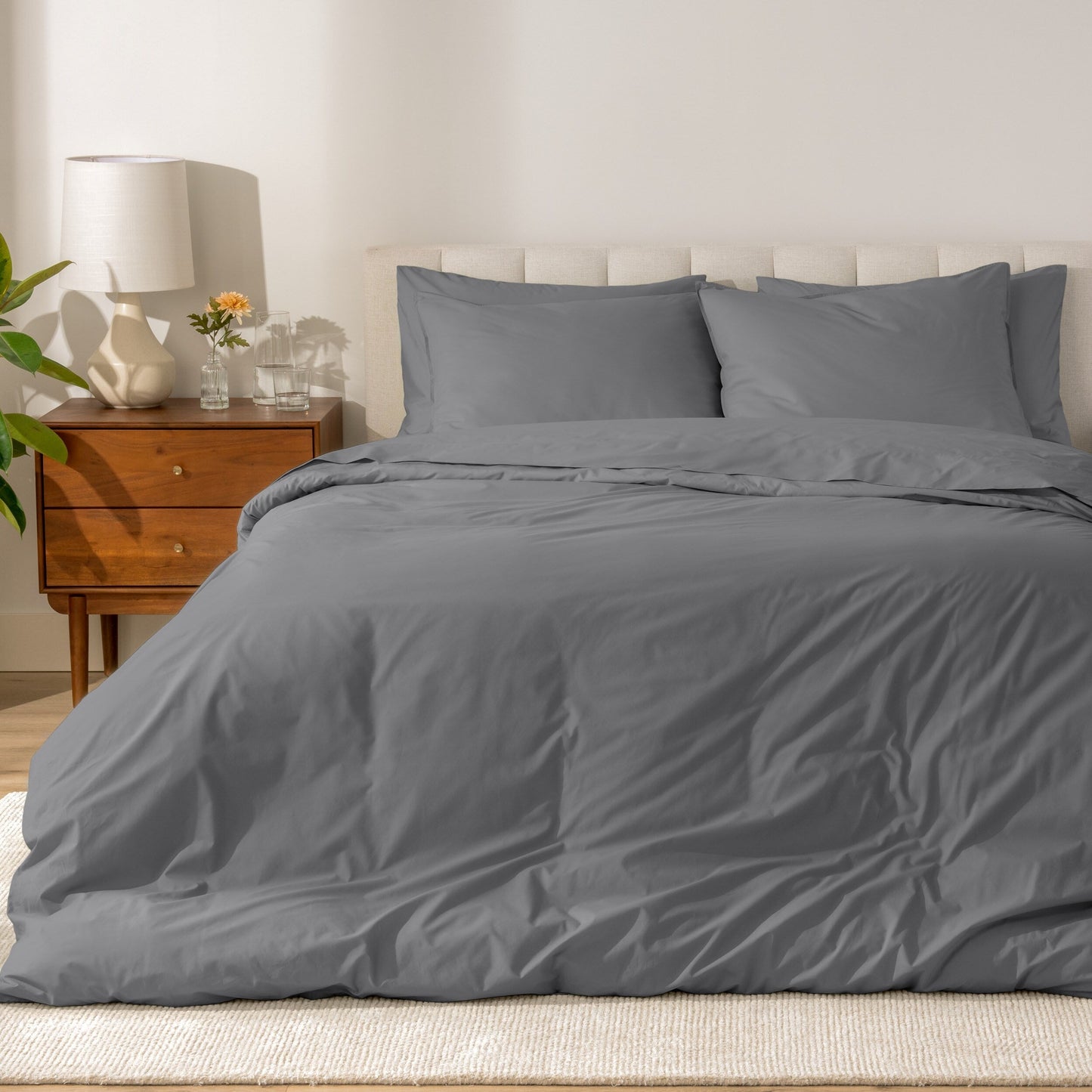 Set copripiumino in percalle di cotone biologico Bare Home