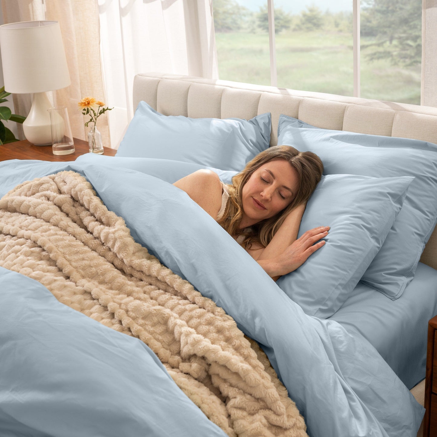 Set copripiumino in percalle di cotone biologico Bare Home