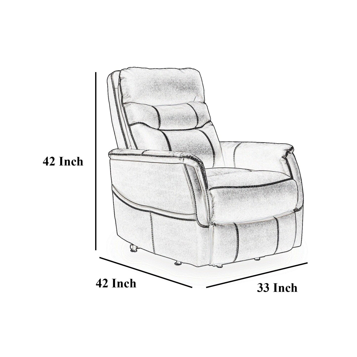 Poltrona reclinabile elettrica Barrett, similpelle grigio scuro, schienale con cuscino