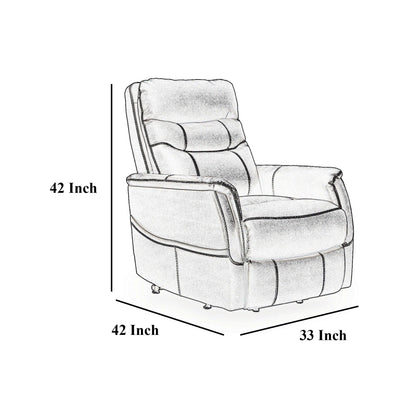 Poltrona reclinabile elettrica Barrett, similpelle grigio scuro, schienale con cuscino