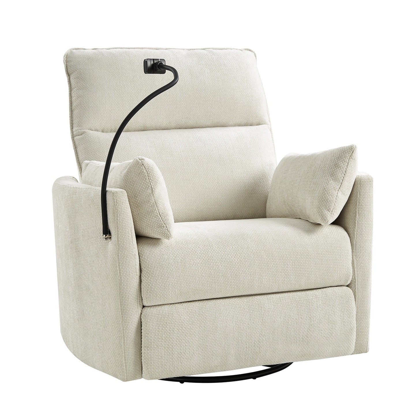 Poltrona reclinabile girevole a dondolo Barry Modern 38 con porte USB di HULALA HOME